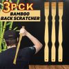 3pcs Natural Bamboo Back Scratcher Long Handle Pick Itch Relief Handcraft Tools