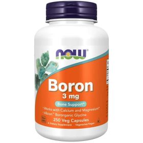 NOW Supplements, Boron 3 mg (Bororganic Glycine), Structural Support*, 250 Veg Capsules