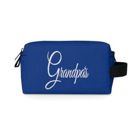 Accessories Bag Travel Pouch, Grandpa Print - Self Care Gift For Him - Royal Blue