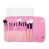 12pcs Pro Makeup Brushes Face Powder Eyebrows Eyeliners Lip Pencil Brush Bag