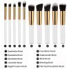 Travel Kit Mini Makeup Brush Set of 10 (White Gold)